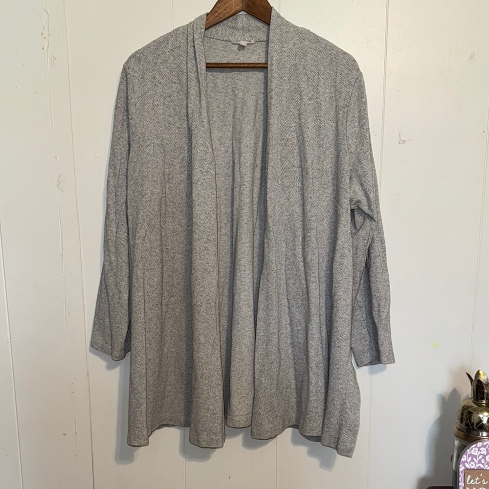 Eileen Fisher Gray Women's Open Front Cardigan 2X